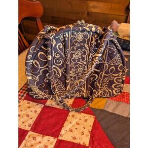 Vera Bradley UNIQUE RARE FIND handbag navy blue and white